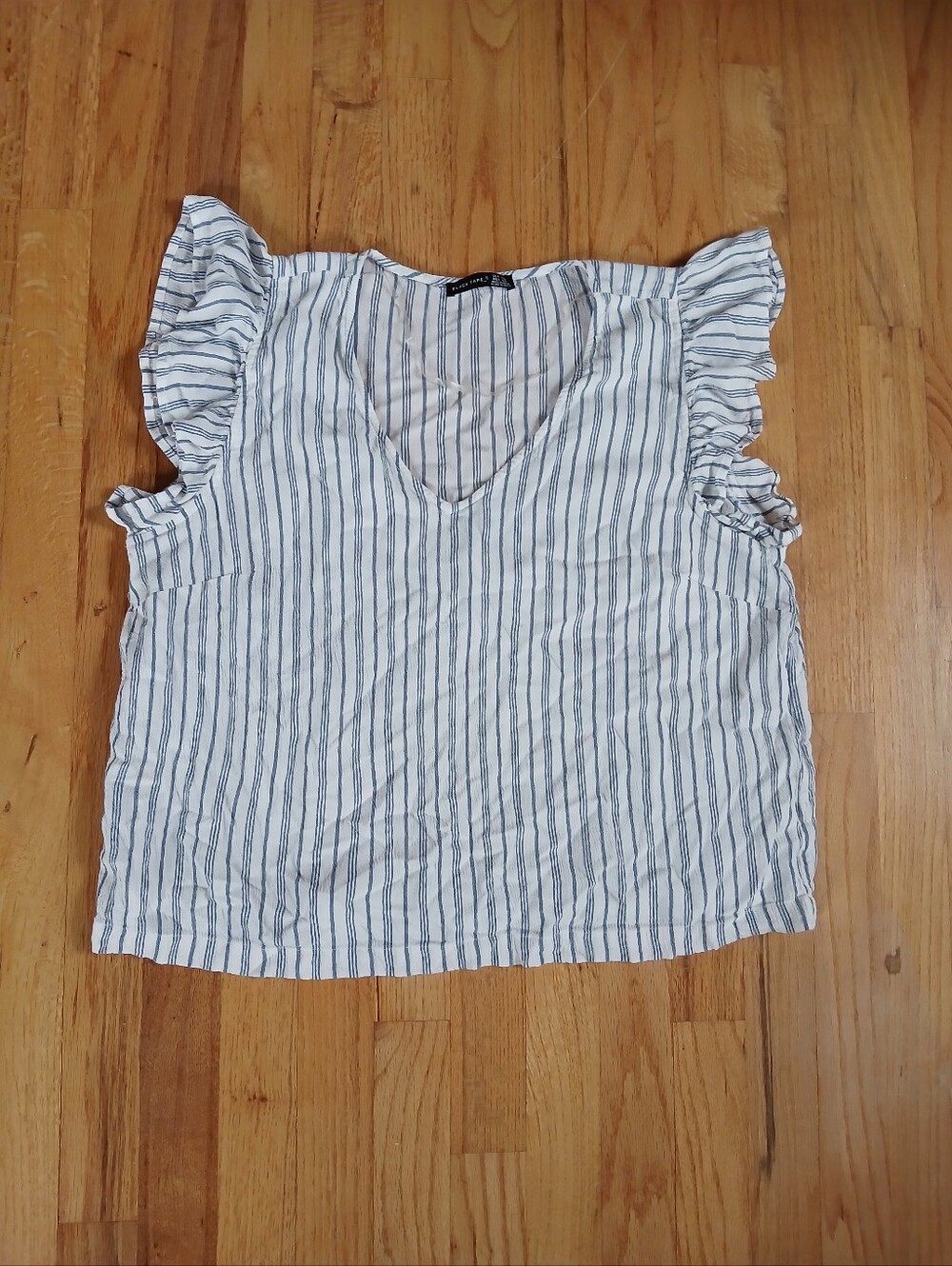 Striped Flutter Sleeve Top